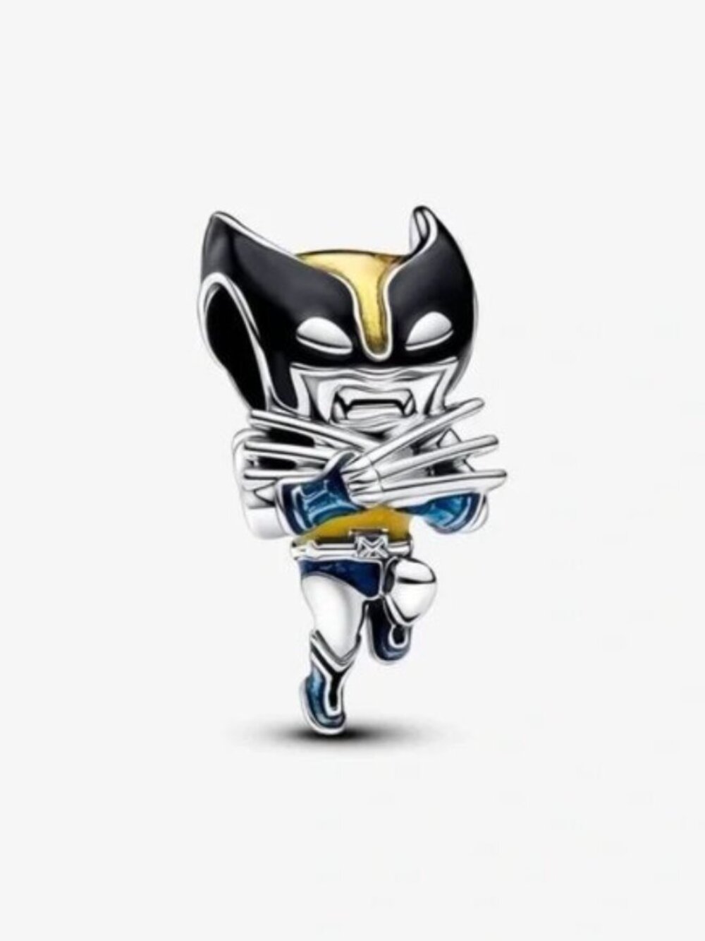 Pandora Wolverine Enamel Charm in Black, Yellow, Blue, Silver